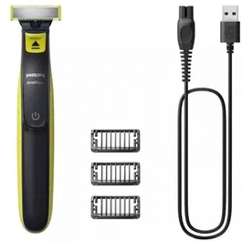 Philips OneBlade Cortabarbas Híbrido QP2724/10 - Recortar, Perfilar y Afeitar, Resistente al Agua, Incluye 3 Peines-Guía (1,3,5 mm) y Batería Recargable